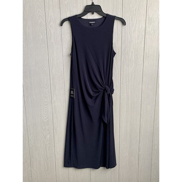 Express Blue Sleeveless Midi Dress Size Medium NWT - Picture 2 of 5